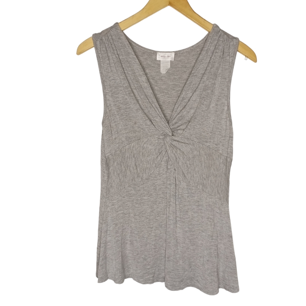 Bellino Clothing Grey Knot-Front Sleeveless Tank
